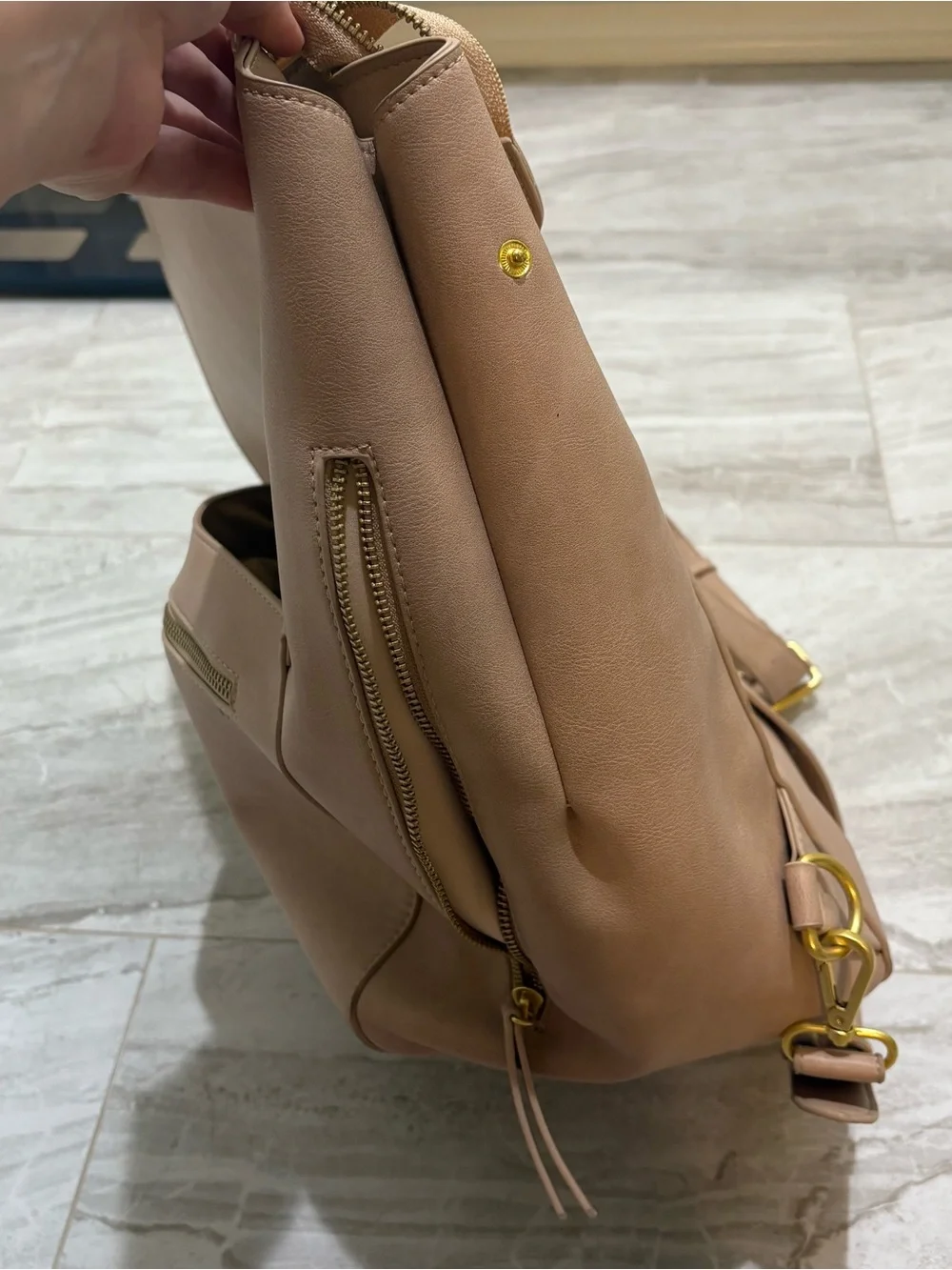 The Fawn + Nordstrom Square Diaper Bag  Backpack Beige